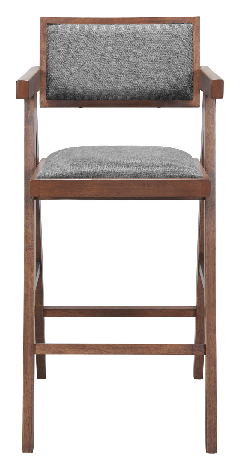 Delhi Barstool (Set of 2) Gray & Walnut