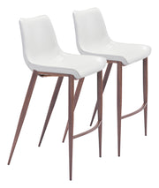 Magnus Barstool (Set of 2) White & Walnut