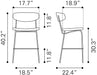 Charon Barstool (Set of 2) Vintage Brown