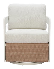 Gelo Swivel Chair White & Brown