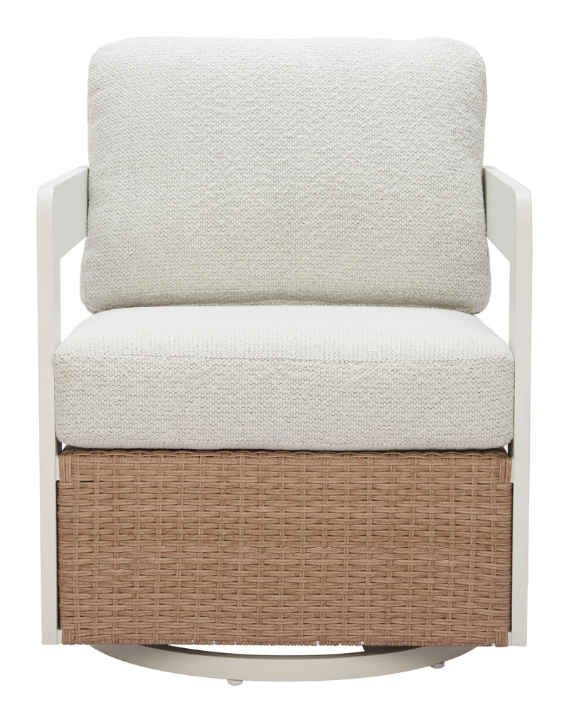 Gelo Swivel Chair White & Brown
