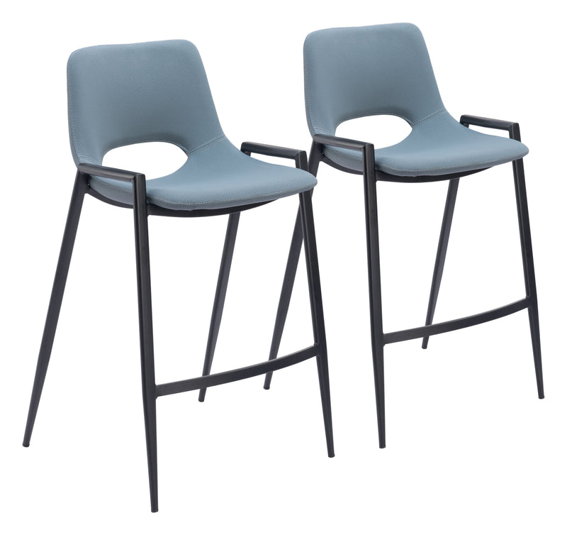 Desi Counter Stool (Set of 2) Azure Gray