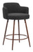 Kono Swivel Counter Stool (Set of 2) Black & Walnut