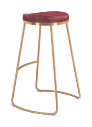 Bree Barstool (Set of 2) Burgundy & Gold