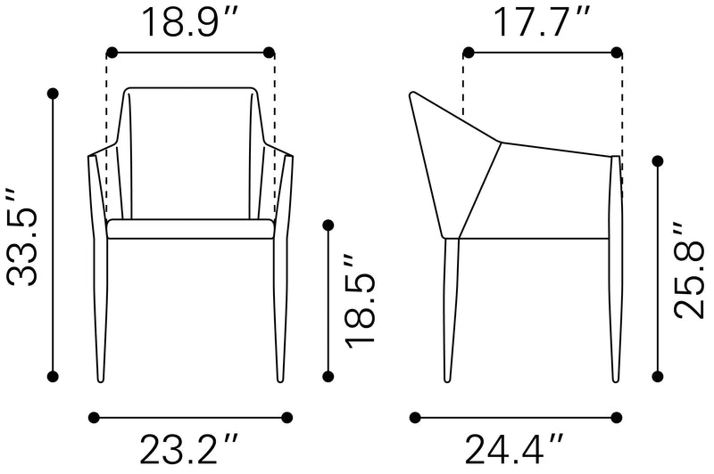 Andover Dining Chair (Set of 2) Slate Gray