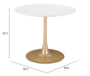 Opus Dining Table White & Gold