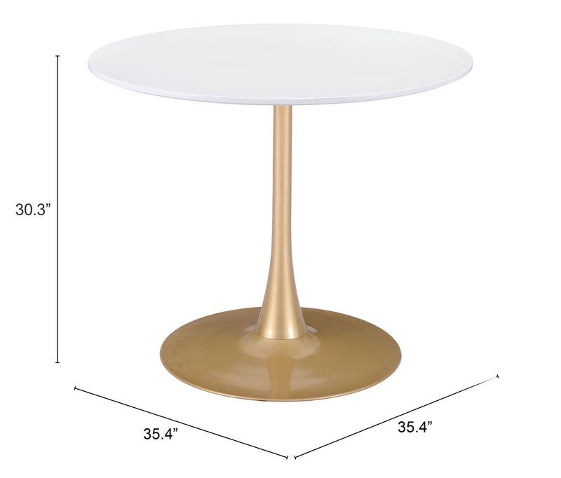 Opus Dining Table White & Gold