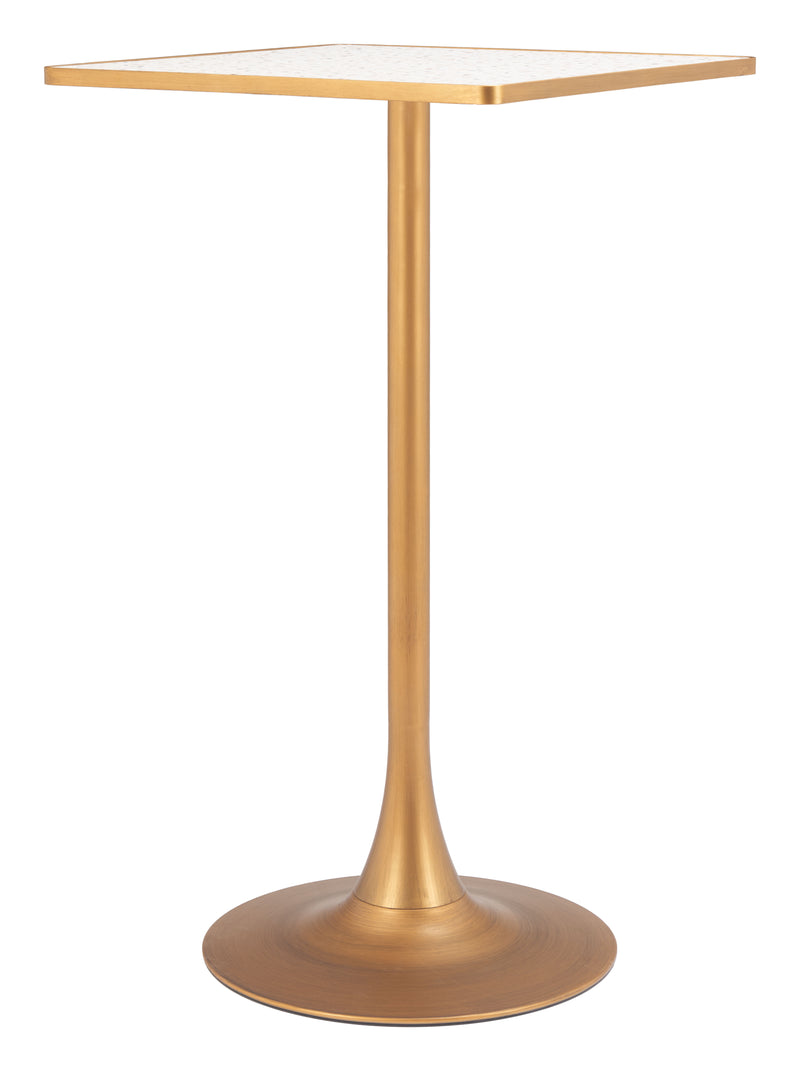 Spot Bar Table Beige & Gold