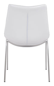 Magnus Dining Chair (Set of 2) White & Silver