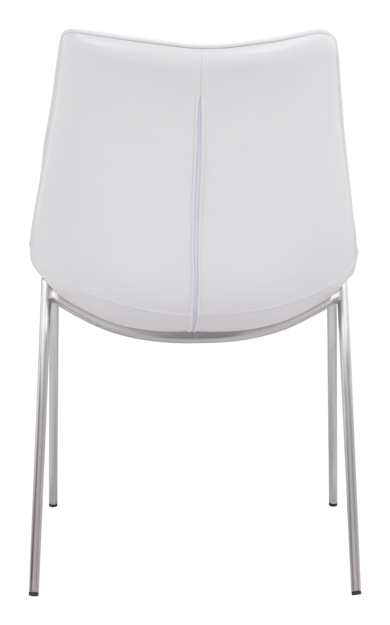 Magnus Dining Chair (Set of 2) White & Silver
