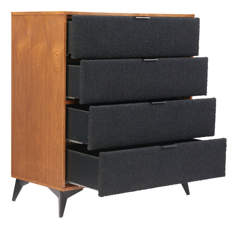 Zarif Chest Black & Walnut