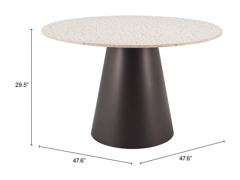 Jorf Dining Table Beige & Bronze
