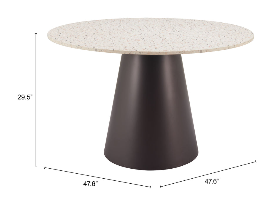 Jorf Dining Table Beige & Bronze