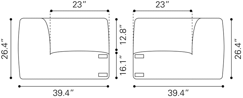 Luanda Corner Chair Gray