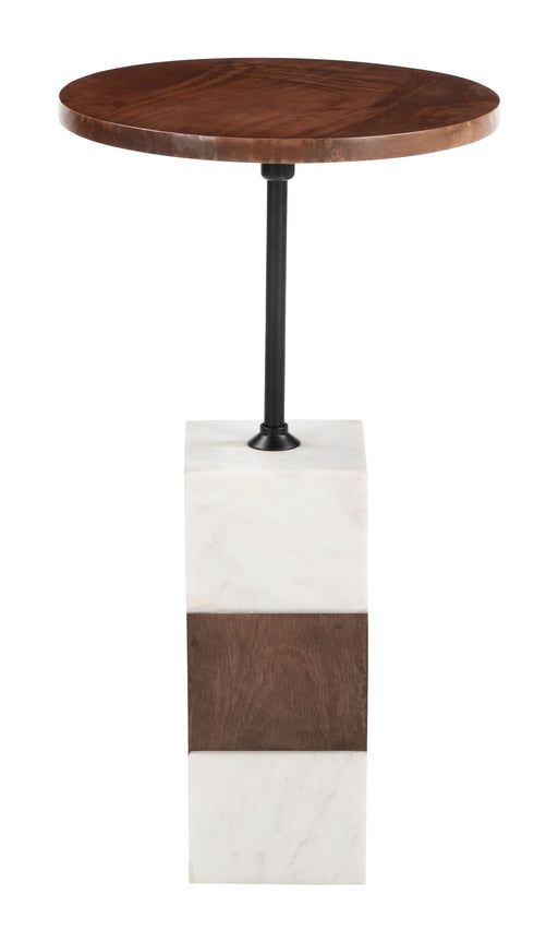 Stuk Side Table Brown & White