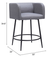 Horbat Counter Stool (Set of 2) Gray