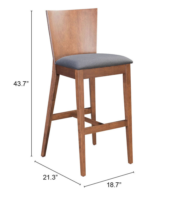 Ambrose Barstool (Set of 2) Walnut & Dark Gray