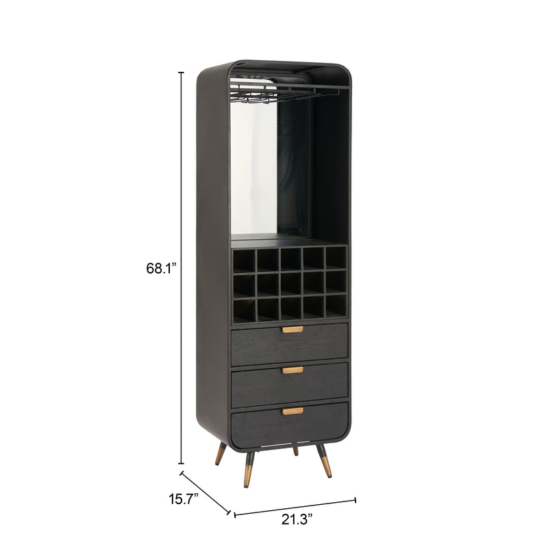 Magara Bar Cabinet Black