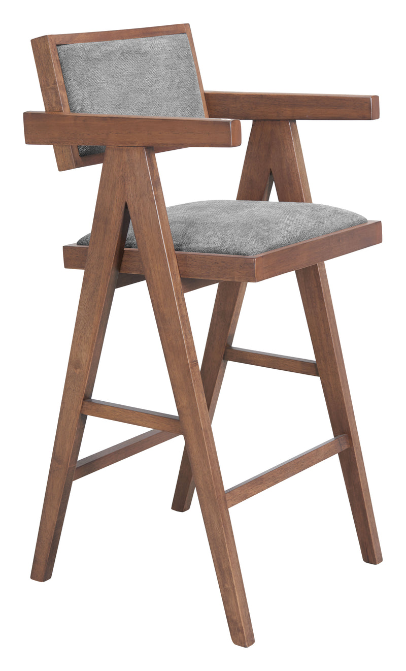 Delhi Barstool (Set of 2) Gray & Walnut