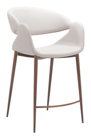 Limay Counter Stool Beige & Walnut