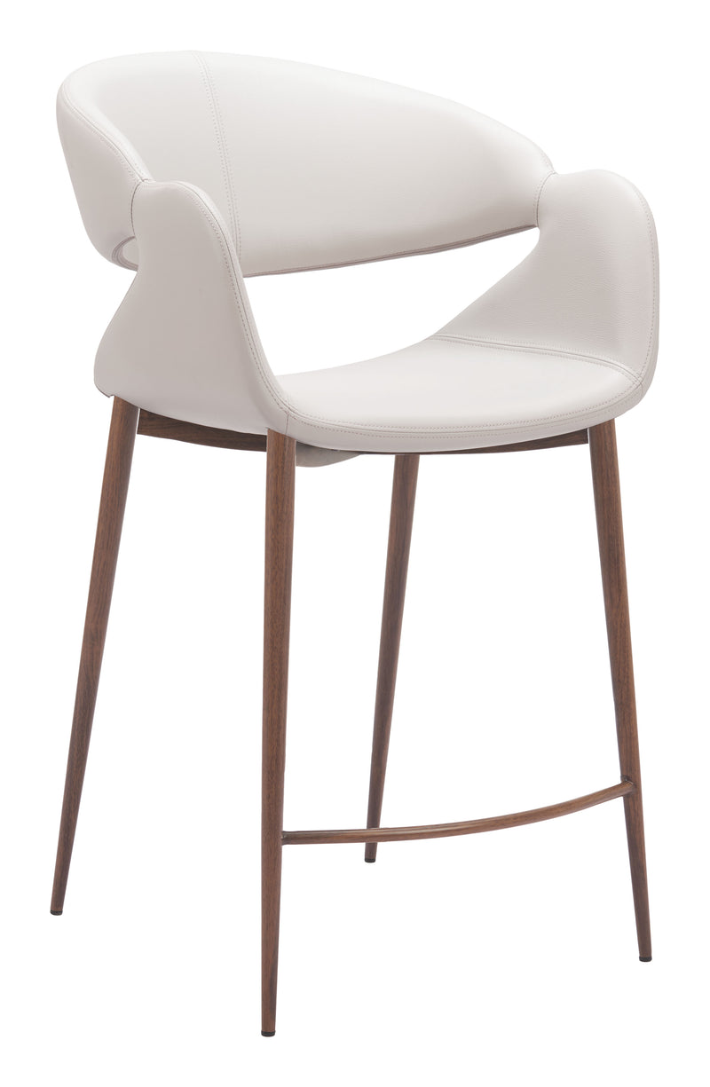 Limay Counter Stool Beige & Walnut