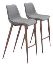 Magnus Barstool (Set of 2) Slate Gray & Walnut