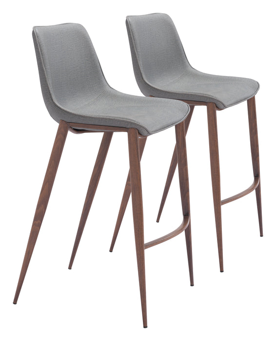 Magnus Barstool (Set of 2) Slate Gray & Walnut