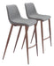 Magnus Barstool (Set of 2) Slate Gray & Walnut