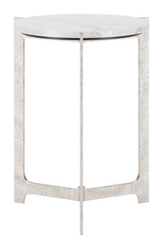 Barmas Side Table White & Silver