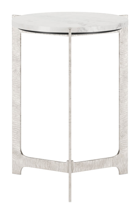 Barmas Side Table White & Silver