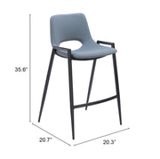 Desi Counter Stool (Set of 2) Azure Gray