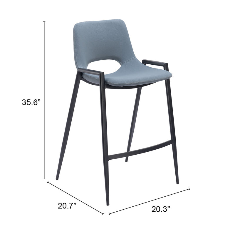 Desi Counter Stool (Set of 2) Azure Gray