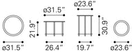 Davis Coffee Table Set (2-Piece) White & Black