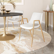 Desi Dining Chair (Set of 2) White & Gold
