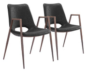 Desi Dining Chair (Set of 2) Black & Walnut