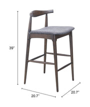 Tuzka Barstool (Set of 2) Gray & Espresso