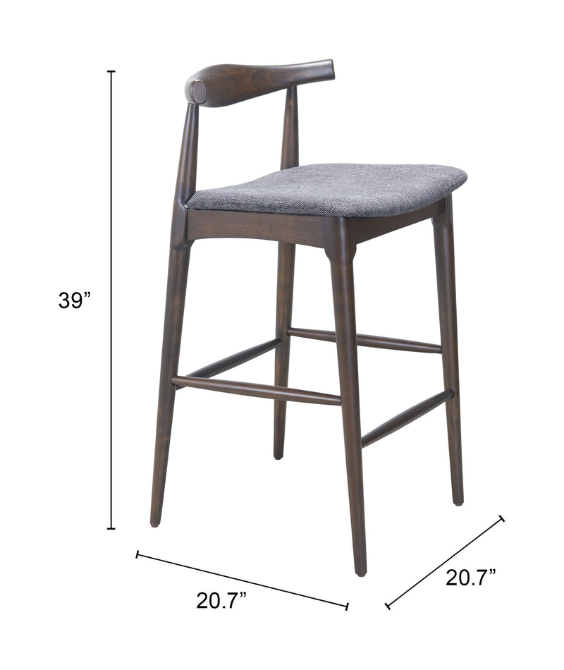 Tuzka Barstool (Set of 2) Gray & Espresso