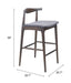 Tuzka Barstool (Set of 2) Gray & Espresso