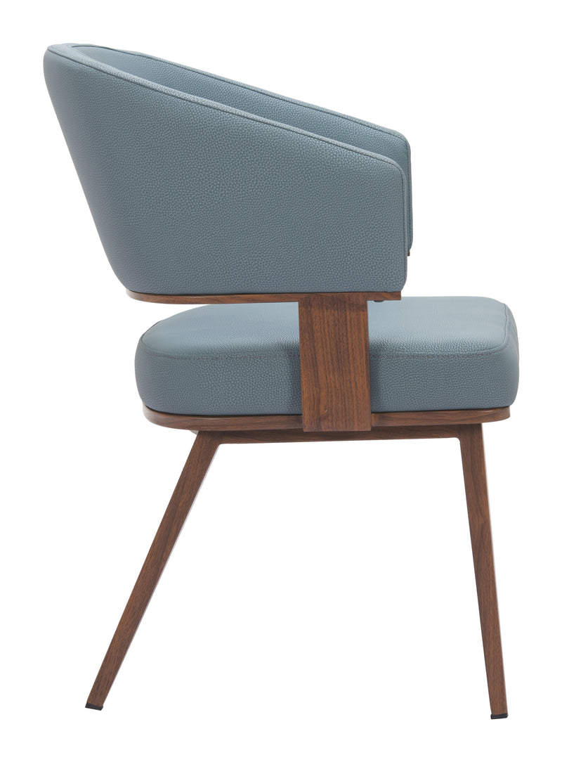 Poise Dining Chair Azure Gray & Walnut