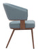 Poise Dining Chair Azure Gray & Walnut
