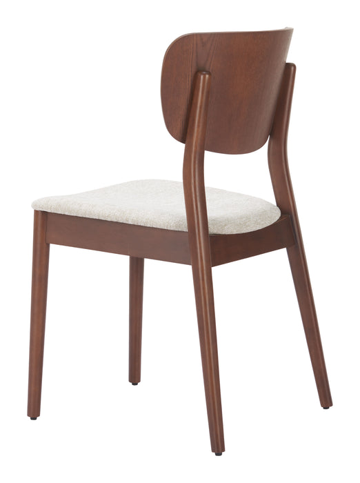 Kellua Dining Chair (Set of 2) Beige & Walnut