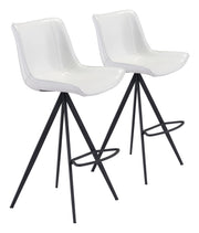 Aki Barstool (Set of 2) White & Black