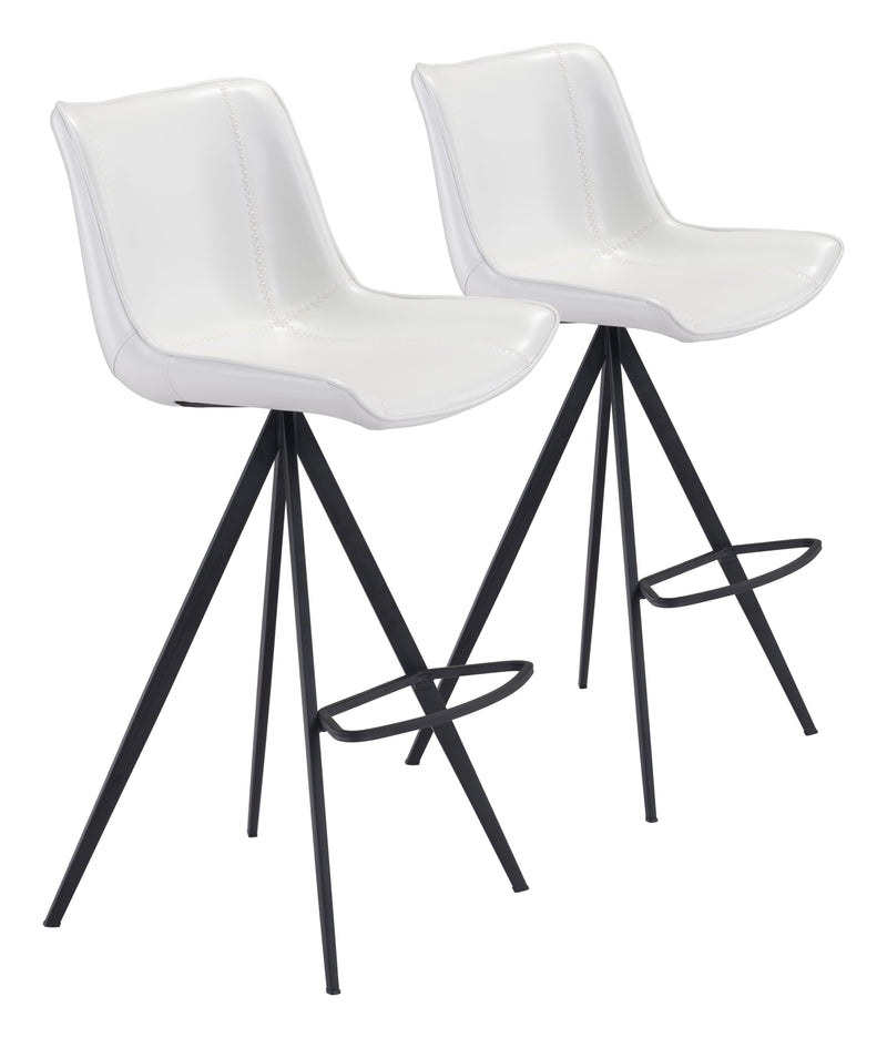 Aki Barstool (Set of 2) White & Black