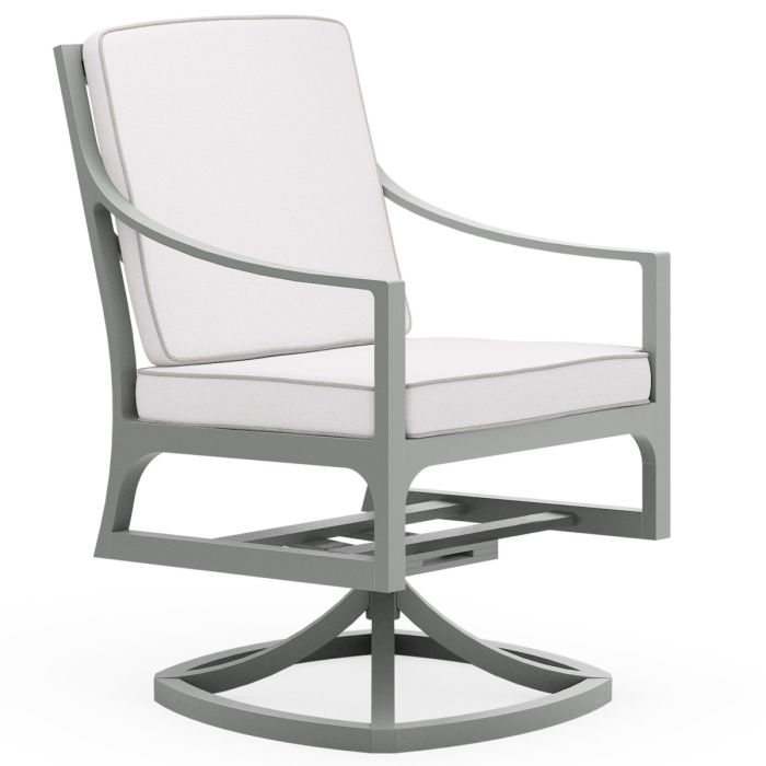 Alberti Dining Arm Swivel Chair - With Seat and Back Cushion
