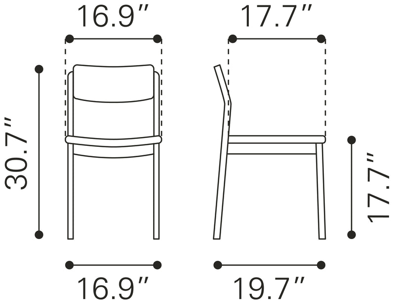 Desdamona Dining Chair (Set of 2) Gray & Black