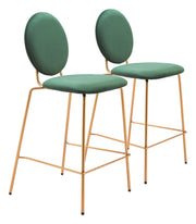 Odessa Counter Stool (Set of 2) Green & Gold