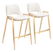 Desi Counter Stool (Set of 2) White & Gold