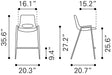 Desi Counter Stool (Set of 2) Azure Gray