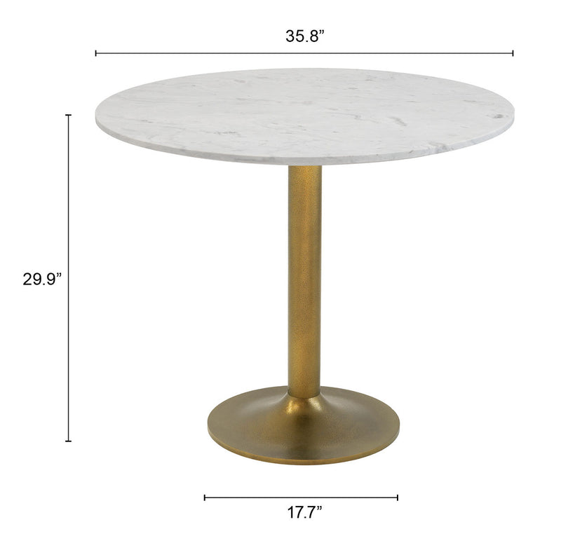 Fullerton Dining Table White & Gold