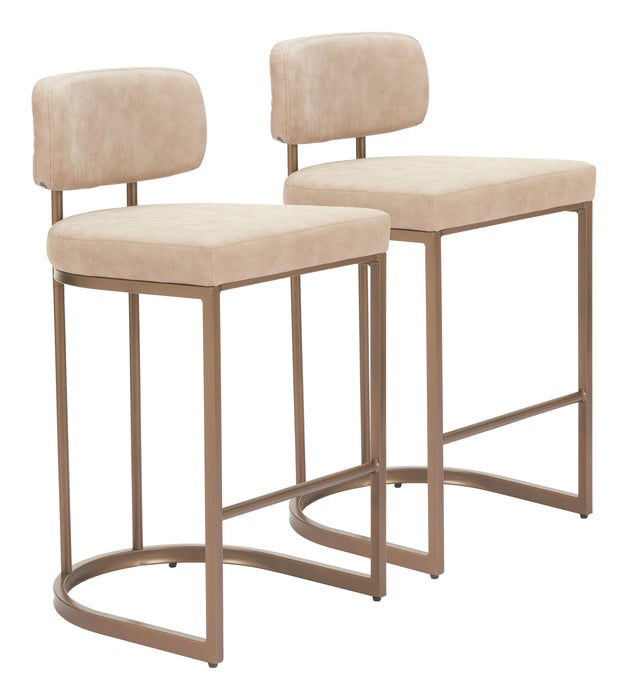 Velar Counter Stool (Set of 2) Beige